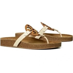 Tory Burch 7 Miller Cloud Medallion Logo Thong Sanadals